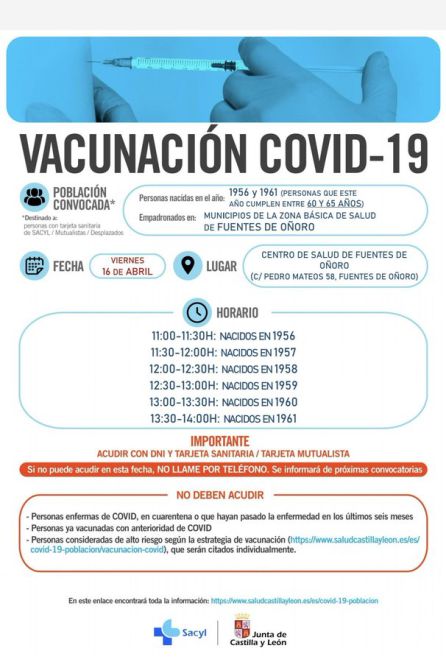Información de la vacunación en Fuentes de Oñoro Información de la vacunación en Fuentes de Oñoro