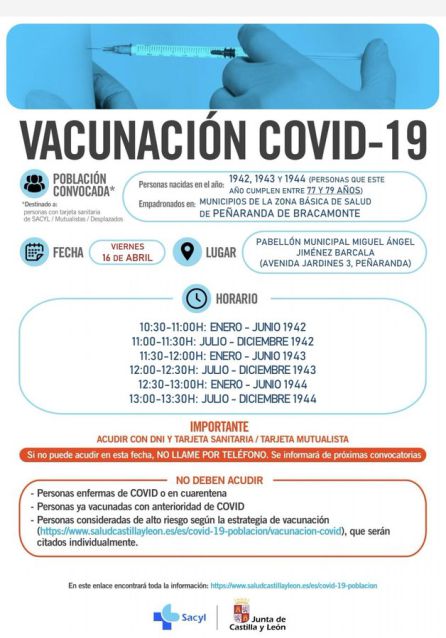Información de la vacunación en Peñaranda de Bracamonte Información de la vacunación en Peñaranda de Bracamonte
