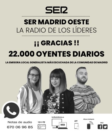 Los oyentes eligen SER Madrid Oeste: es la emisora local más escuchada de Madrid Los oyentes eligen SER Madrid Oeste: es la emisora local más escuchada de Madrid
