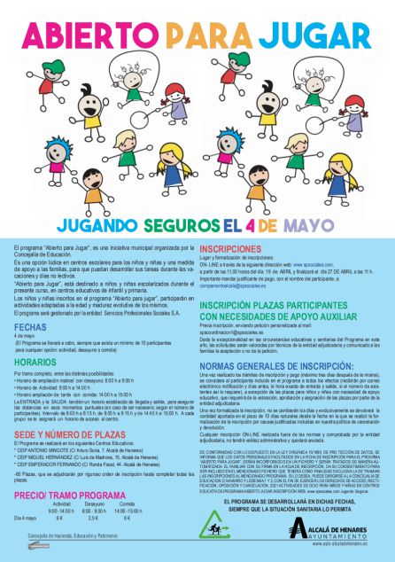 Abierto para Jugar 4 de mayo Abierto para Jugar 4 de mayo