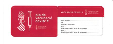 Así es la cartilla de vacunación que recibirán las personas inmunizadas en los grandes centros de la Comunitat Valenciana. Así es la cartilla de vacunación que recibirán las personas inmunizadas en los grandes centros de la Comunitat Valenciana.