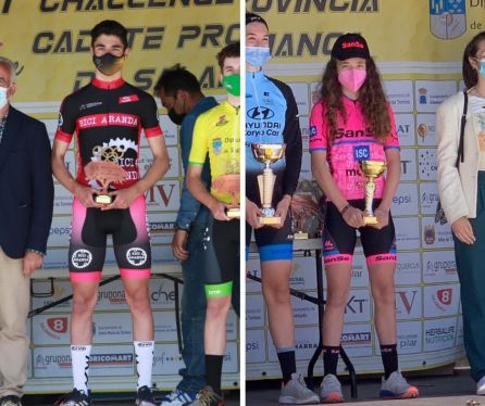 Alvar Martín (Bici Aranda) -a la izq- y María Cabañas (Sanse) Alvar Martín (Bici Aranda) -a la izq- y María Cabañas (Sanse)