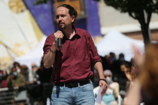 El candidato de Unidas Podemos a la Presidencia de la Comunidad de Madrid, Pablo Iglesias, durante el acto de inicio de campaña del partido para las elecciones a la Asamblea de Madrid. El candidato de Unidas Podemos a la Presidencia de la Comunidad de Madrid, Pablo Iglesias, durante el acto de inicio de campaña del partido para las elecciones a la Asamblea de Madrid.