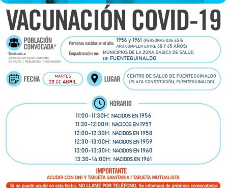 Información sobre la campaña de vacunación en Fuenteguinaldo. Información sobre la campaña de vacunación en Fuenteguinaldo.