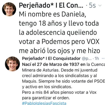 Las dos publicaciones del mismo perfil. Las dos publicaciones del mismo perfil.