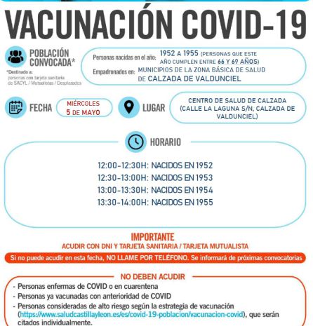 Detalles del proceso de vacunación en Calzada de Valdunciel Detalles del proceso de vacunación en Calzada de Valdunciel