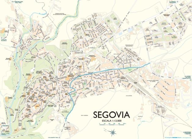 Plano con el recorrido del futuro carril bici de Segovia Plano con el recorrido del futuro carril bici de Segovia