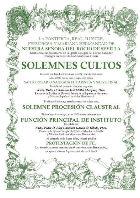 Cartel de cultos de la Hermandad del Rocío de Sevilla Cartel de cultos de la Hermandad del Rocío de Sevilla