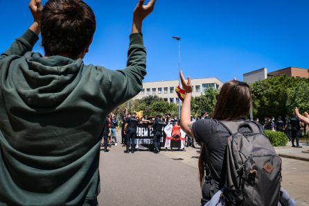 Imagen de la protesta este jueves en la Universitat Jaume I Imagen de la protesta este jueves en la Universitat Jaume I