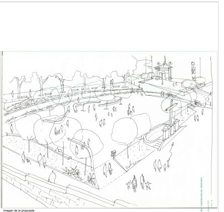 Boceto de la idea de la actuación en la Plaza de España Boceto de la idea de la actuación en la Plaza de España