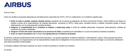 Comunicado de Airbus Comunicado de Airbus