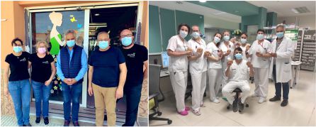 Profesionales del Horno Serra y los sanitarios del hospital de Gandia Profesionales del Horno Serra y los sanitarios del hospital de Gandia