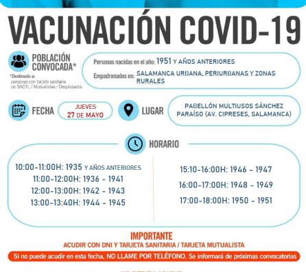 Información sobre la repesca en la vacunación de este jueves Información sobre la repesca en la vacunación de este jueves