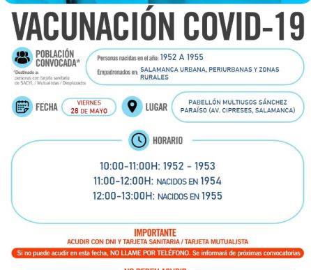 Información sobre la repesca en la vacunación de este viernes Información sobre la repesca en la vacunación de este viernes