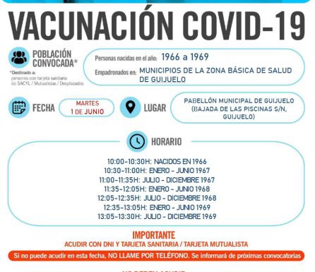 Información del proceso de vacunación en Guijuelo Información del proceso de vacunación en Guijuelo