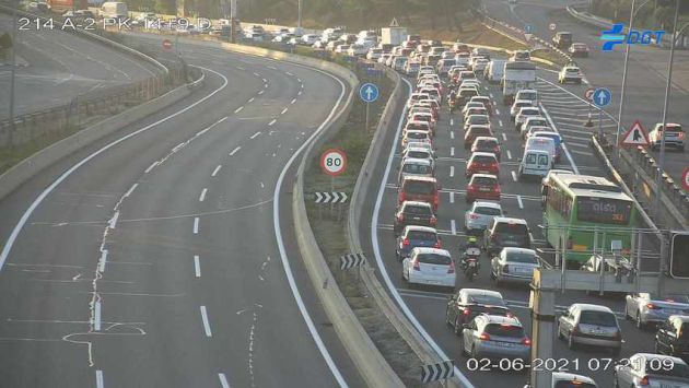 Retenciones en la A-2 por el accidente Retenciones en la A-2 por el accidente
