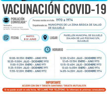 Información de la vacunación en Guijuelo Información de la vacunación en Guijuelo