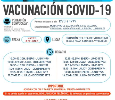 Información de la vacunación en Vitigudino Información de la vacunación en Vitigudino