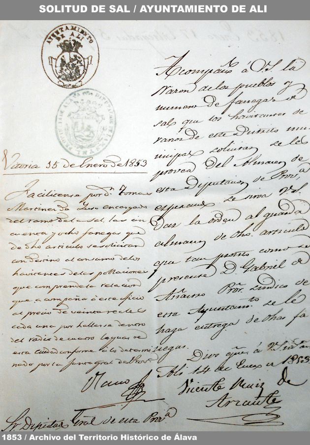 Petición de sal del ayuntamiento de Ehari-Ali Petición de sal del ayuntamiento de Ehari-Ali
