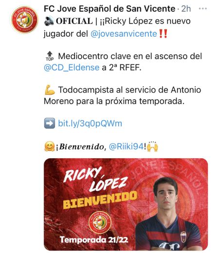 El Jove Español ha anunciado el fichaje de Ricky El Jove Español ha anunciado el fichaje de Ricky