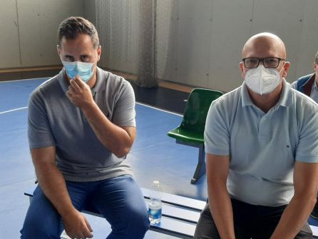 Buján, a la izquierda, junto a Carlos Cabero, directivo del club Buján, a la izquierda, junto a Carlos Cabero, directivo del club