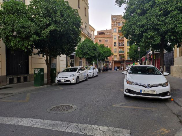 Taxis en una parada Taxis en una parada