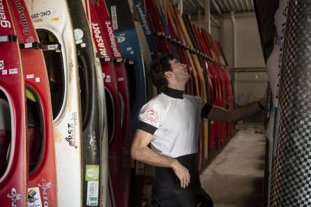 Olympic Canoeist Ander Elosegi prepares to row for the first time since the confinement began on May 06, 2020 in Irun, Spain Olympic Canoeist Ander Elosegi prepares to row for the first time since the confinement began on May 06, 2020 in Irun, Spain
