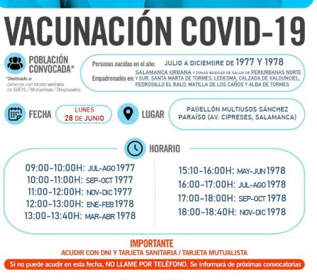Información de la vacunación en Salamanca Información de la vacunación en Salamanca
