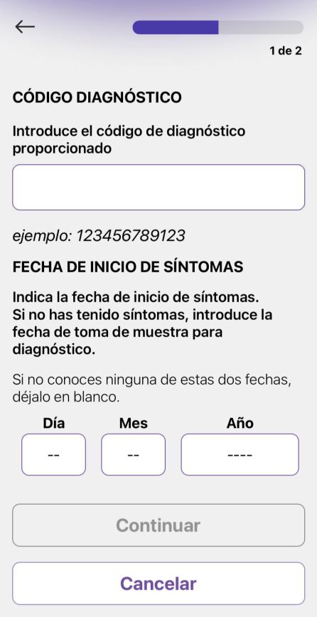 Para notificar que estás infectado, debes introducir un código facilitado por el SAS, que a su vez, debe haberlo pedido a la Secretaría de Estado de Digitalización Para notificar que estás infectado, debes introducir un código facilitado por el SAS, que a su vez, debe haberlo pedido a la Secretaría de Estado de Digitalización