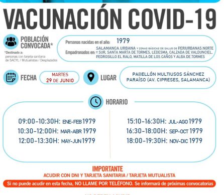 Información sobre la vacunación de este martes en Salamanca Información sobre la vacunación de este martes en Salamanca