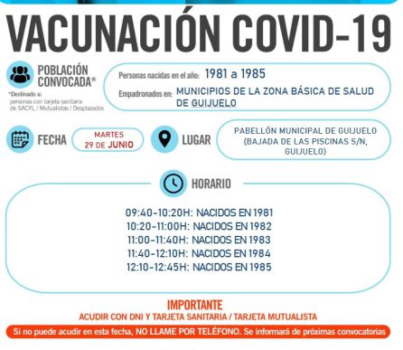 Información de la vacunación en Guijuelo Información de la vacunación en Guijuelo