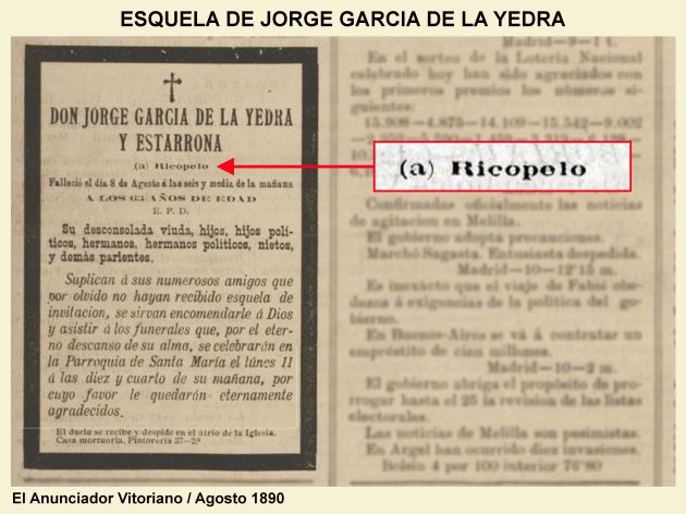 Esquela de Jorge García de la Yedra Esquela de Jorge García de la Yedra