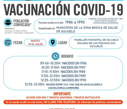 Información de la vacunación en Guijuelo Información de la vacunación en Guijuelo