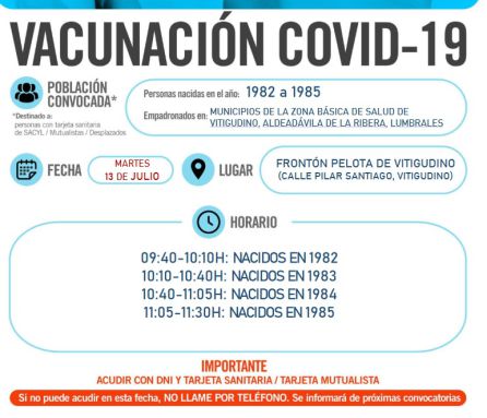 Información de la vacunación en Vitigudino Información de la vacunación en Vitigudino