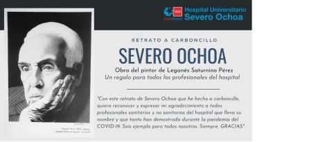 Retrato a carboncillo de Severo Ochoa Retrato a carboncillo de Severo Ochoa