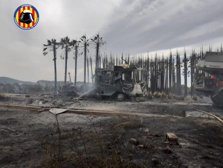 Todo arrasado por el fuego en Polinyà del Xúquer Todo arrasado por el fuego en Polinyà del Xúquer
