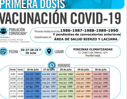 Llamamiento vacunación masiva Llamamiento vacunación masiva