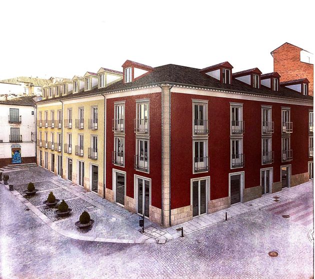 Infografía con el diseño del futuro edificio que ocupará el solar junto a la Plaza de los Dolores Infografía con el diseño del futuro edificio que ocupará el solar junto a la Plaza de los Dolores