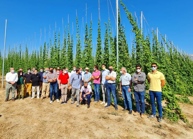Estrella de Levante ha organizado una visita a uno de los campos de lúpulo en Caravaca de la Cruz, a la que han asistido entre otros, el alcalde, José Francisco García, el director general de Estrella de Levante, Pedro Marín, el director técnico, Juan Antonio López y el responsable de Comunicación y Relaciones Externas de Estrella de Levante, Yayo Delgado Estrella de Levante ha organizado una visita a uno de los campos de lúpulo en Caravaca de la Cruz, a la que han asistido entre otros, el alcalde, José Francisco García, el director general de Estrella de Levante, Pedro Marín, el director técnico, Juan Antonio López y el responsable de Comunicación y Relaciones Externas de Estrella de Levante, Yayo Delgado