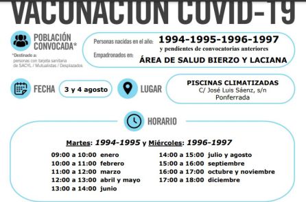 Cartel vacunación Covid-19 del Bierzo. Cartel vacunación Covid-19 del Bierzo.