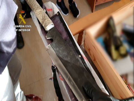 Machete incautado en los registros Machete incautado en los registros