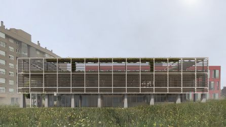 Así quedará la ampliación del edificio rojo de Eras de Renueva Así quedará la ampliación del edificio rojo de Eras de Renueva