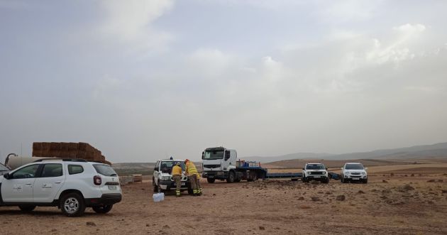 Imagen del operativo que se montó en la zona cercana al incendio Imagen del operativo que se montó en la zona cercana al incendio