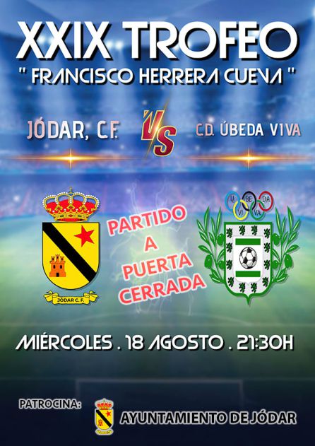 Cartel anunciador del trofeo de hoy, que se disputa a puerta cerrada Cartel anunciador del trofeo de hoy, que se disputa a puerta cerrada