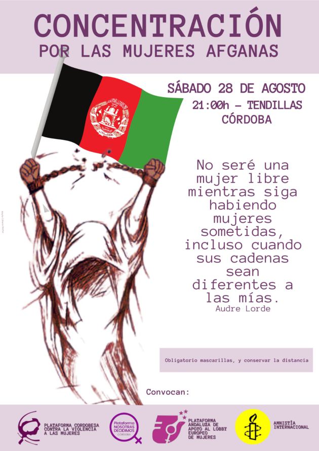 Convocatoria por las mujeres afganas en Córdoba Convocatoria por las mujeres afganas en Córdoba