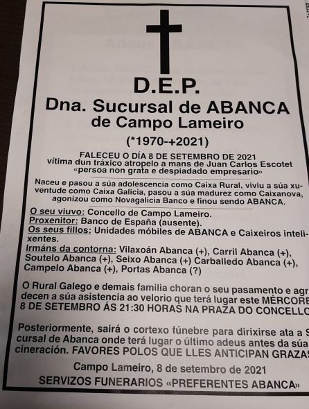 Encadenamientos y funerales contra Abanca Encadenamientos y funerales contra Abanca