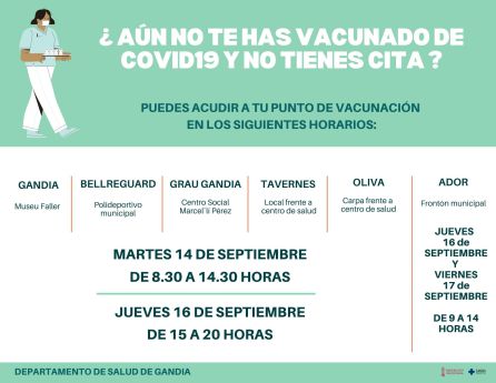 Horarios repesca vacunación Horarios repesca vacunación