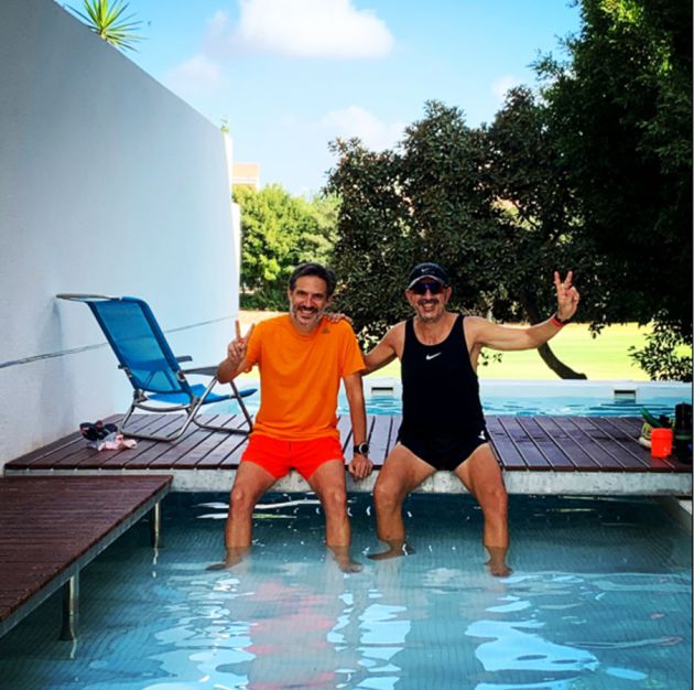 Pablo Candela y César Bañuls, en plena recuperación tras un entrenamiento Pablo Candela y César Bañuls, en plena recuperación tras un entrenamiento