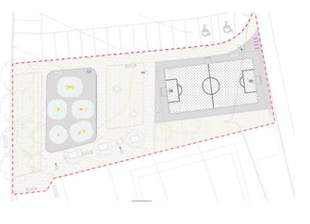 Plano de la ampliación del espacio recreativo y deportivo Plano de la ampliación del espacio recreativo y deportivo