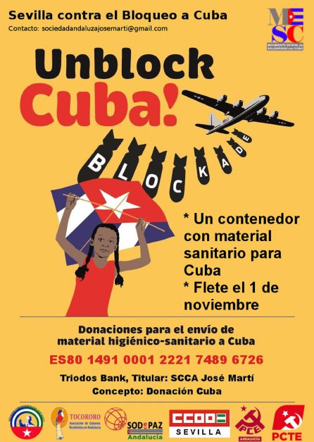 Cartel de la campaña solidaria con Cuba. Cartel de la campaña solidaria con Cuba.